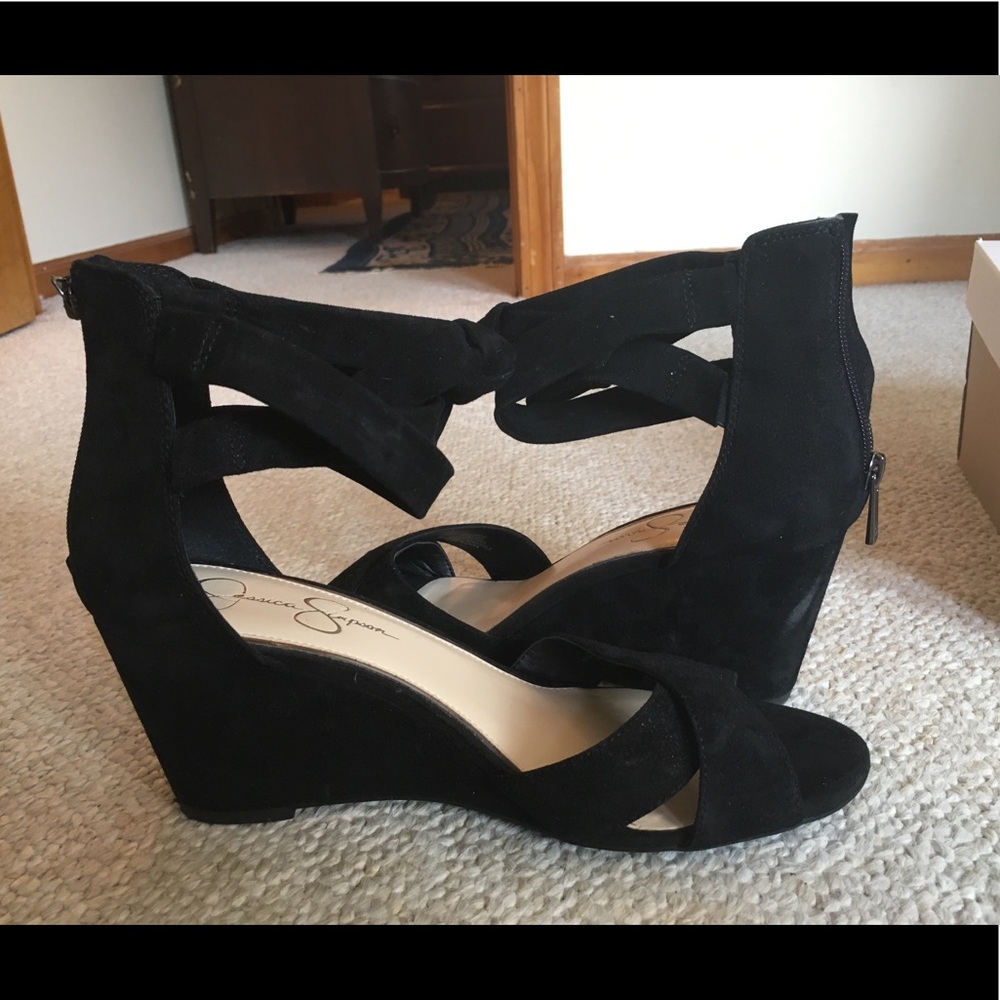 Jessica Simpson Camile high heel black suede sz10 - Picture 3 of 7